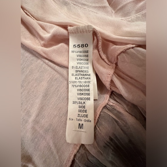 Piazza Del Tempio Silk Cardigan Size M Blush Pink - Picture 3 of 3